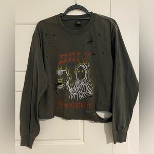Obey Long-sleeve Distressed Graphic Tee sz L